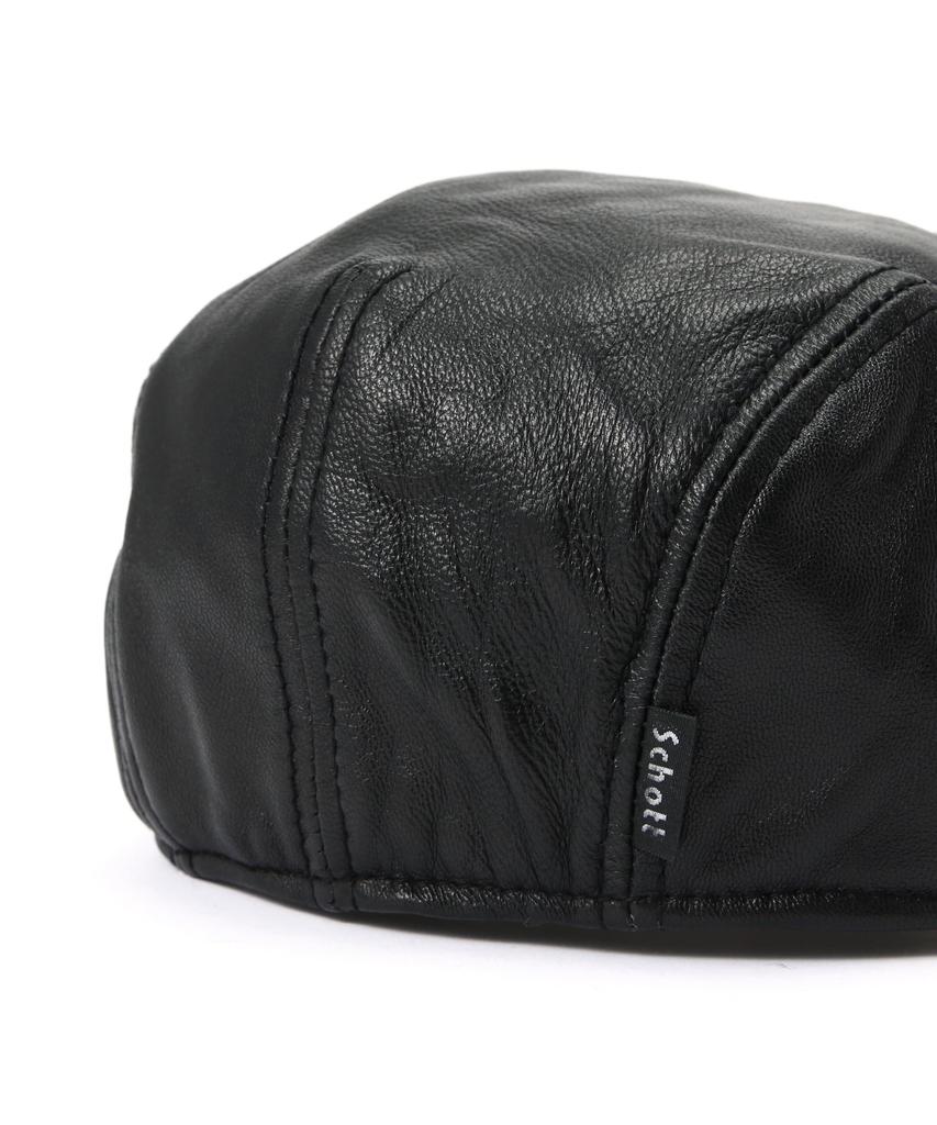 Schott Leather Hunting F Cap, Men's 010, Black, 782-5974007