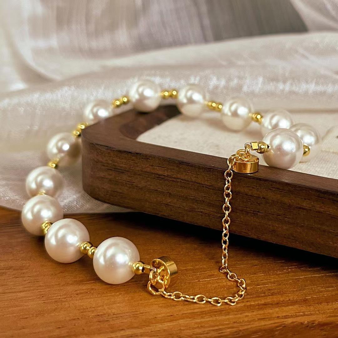 

Retro Temperament Internet Celebrity Magnetic Buckle Bead Pearl Necklace Women S Japan And Korea Niche Retro Personality Bracelet