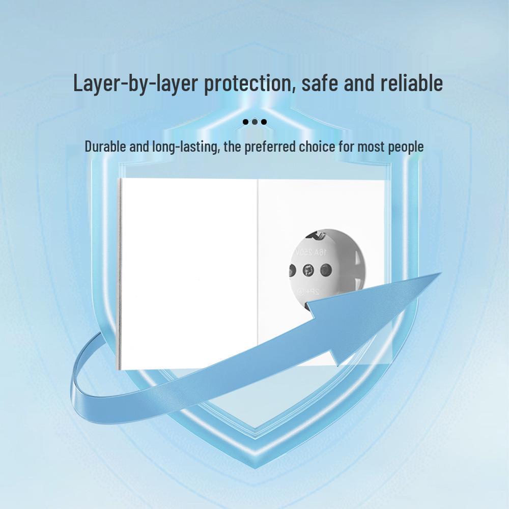 European Standard Multi-position Wall Socket with Flame Retardant Protection and Simple Design