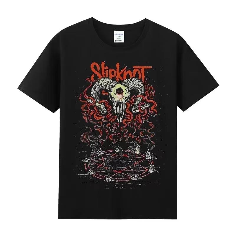 Vintage Slipknots Prepare for Hell Tour Black Women T-shirt Heavy Metal Rock Band Men Women Hip Hop Aesthetic Graphic Tshirt Y2k