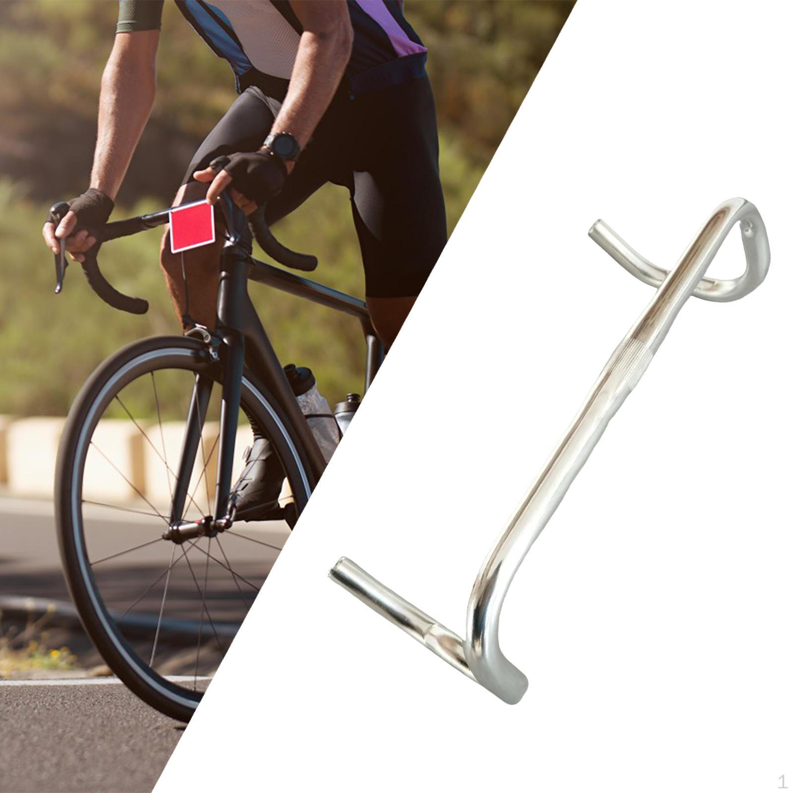 

Аксессуар для гоночного руля для шоссейного велосипеда, легкий компонентный руль с закругленными углами, изогнутый руль для велосипеда серебряный