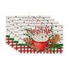 Festive Christmas Printed Linen Placemats - 4-Piece Set