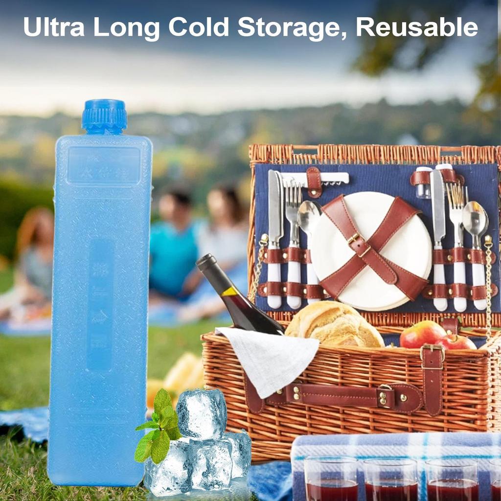 Ice Box PE Ice Crystal Box Reusable Refrigeration Keep Fresh Picnic Cooler Box Durable Air Conditioning Fan Ice Crystal Box