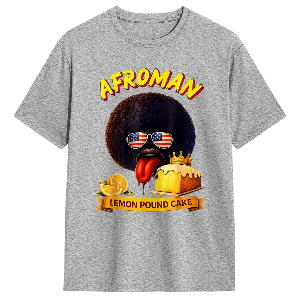2026 AfroUnisex Lemon Pound Cake TShirt Summer 100 Cotton TShirts For Unisex Casual Tshirt Short Sleeve Vintage Tees