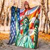 1pc Statue of Liberty, USA blanket, al season lightweigh Poster blanket home office outdoor nap multifunc Poster blanketional blanket
