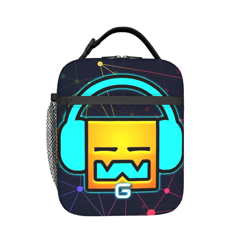 Geometry Cube Game Insulated Lunch Bag for Men Women Storage Food Box Portable Cooler Thermal Bento Box For Picnic
