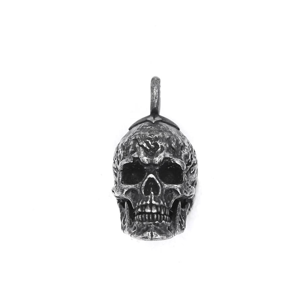 Vintage Black Skull Pendant Necklace 316L Stainless Steel Hip Hop Biker Dark Skull Necklaces Male Party Jewelry Halloween Gifts