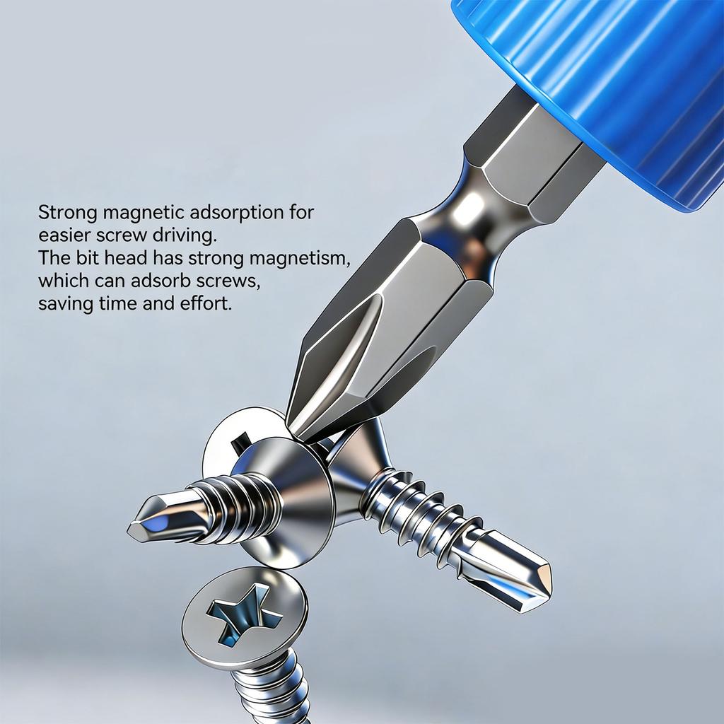 High Strength Alloy Steel Screw Retaining Bit Spring Load Screw Setter 6.35mm Handle For Precise Drilling DIY Projects