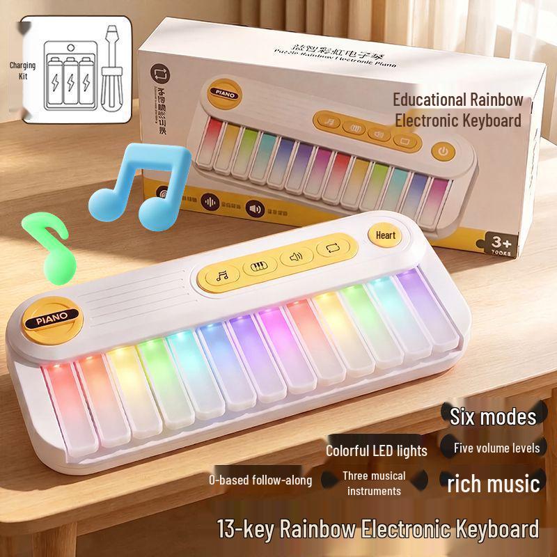 Rainbow Mini Rabbit Electronic Keyboard - Beginner's Musical Toy for Children