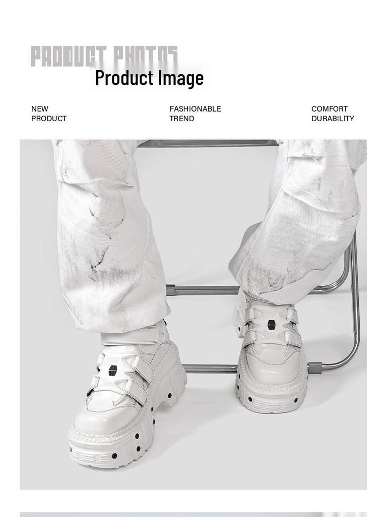 Jesienny/Zimowy Trend Unisex Wysokie Trampki na Grubej Platformie