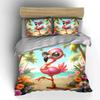 "Flamingo Beach Decor Set" Bedding Set with 1 Duvet Cover 2 Pillowcases Single Double King Queen Gift