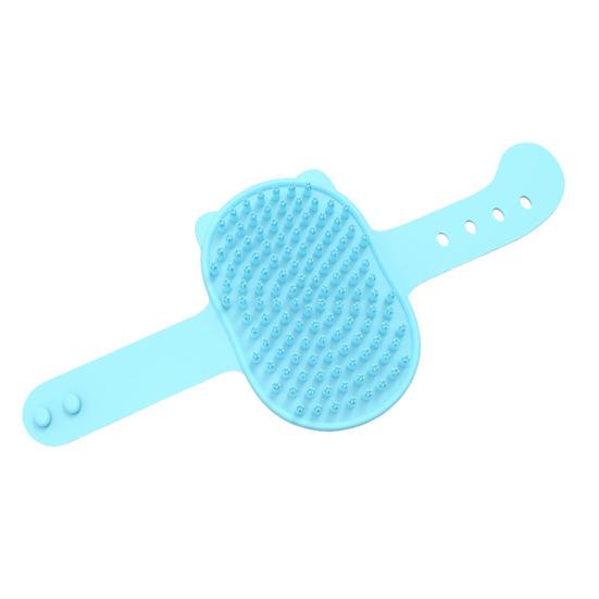 

Щетка для груминга собак, шампунь для питомцев, щетка для купания, успокаивающая массажная резиновая расческа с регулируемой ручкой-кольцом для кошек и собак с длинной и короткой шерстью синий