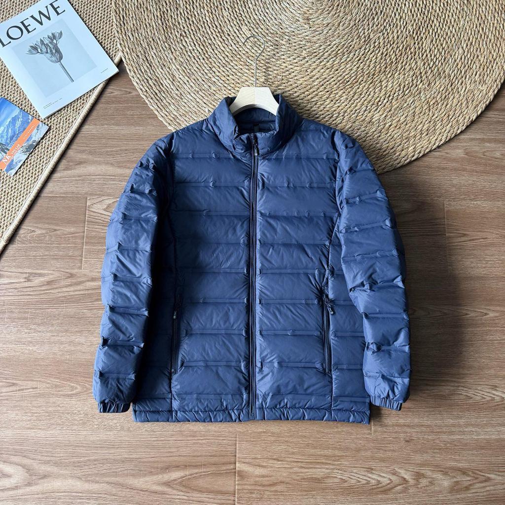 Men's Lightweight Winter Down Jacket - Essential Stand Collar for Outdoor & Commuting Warmth