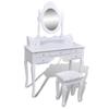 Coiffeuse avec miroir et tabouret 7 tiroirs