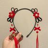 Braid Hair Children Wig Headband Flower Hanfu Hair Sticks Sweet Red Bow Hairband  Baby