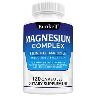 Supliment Complex de Magneziu, 8 Elemente Magneziu, 1000 mg - Rata Maximă de Absorbție, 120 Capsule