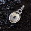Vintage Embossed Crown Oval Pendant Necklace: Fashionable Women's Clavicle Sweater Chain