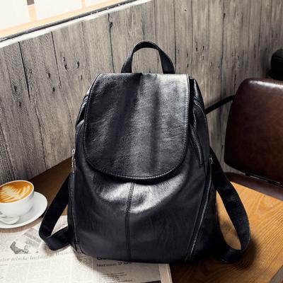 Women's Backpack Soft Leather Large Capacity Fashion British Style Simple Travel Schoolbag Backpack Women