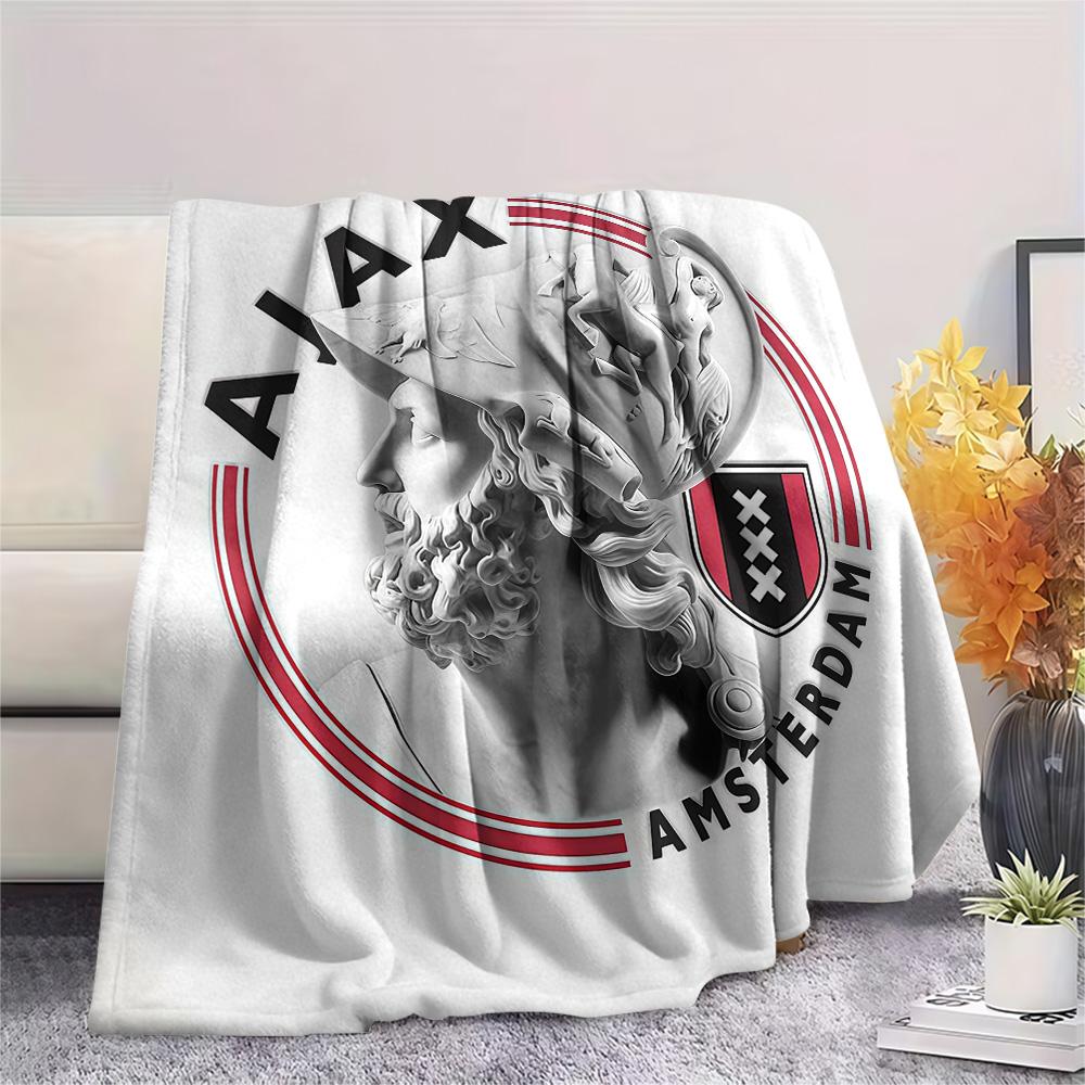 Amsterdamsche Football Club Ajax Flannel Blanket, High quality Comfortable for All Seasons, Home Decor, Warmth and Comfort