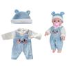 Für 12 Zoll 30cm Baby Reborn Puppen Outfits Kleidung Tragekorb Cartoon Bär Winter Schlafanzug Strampler Plüschkleidung Zubehör