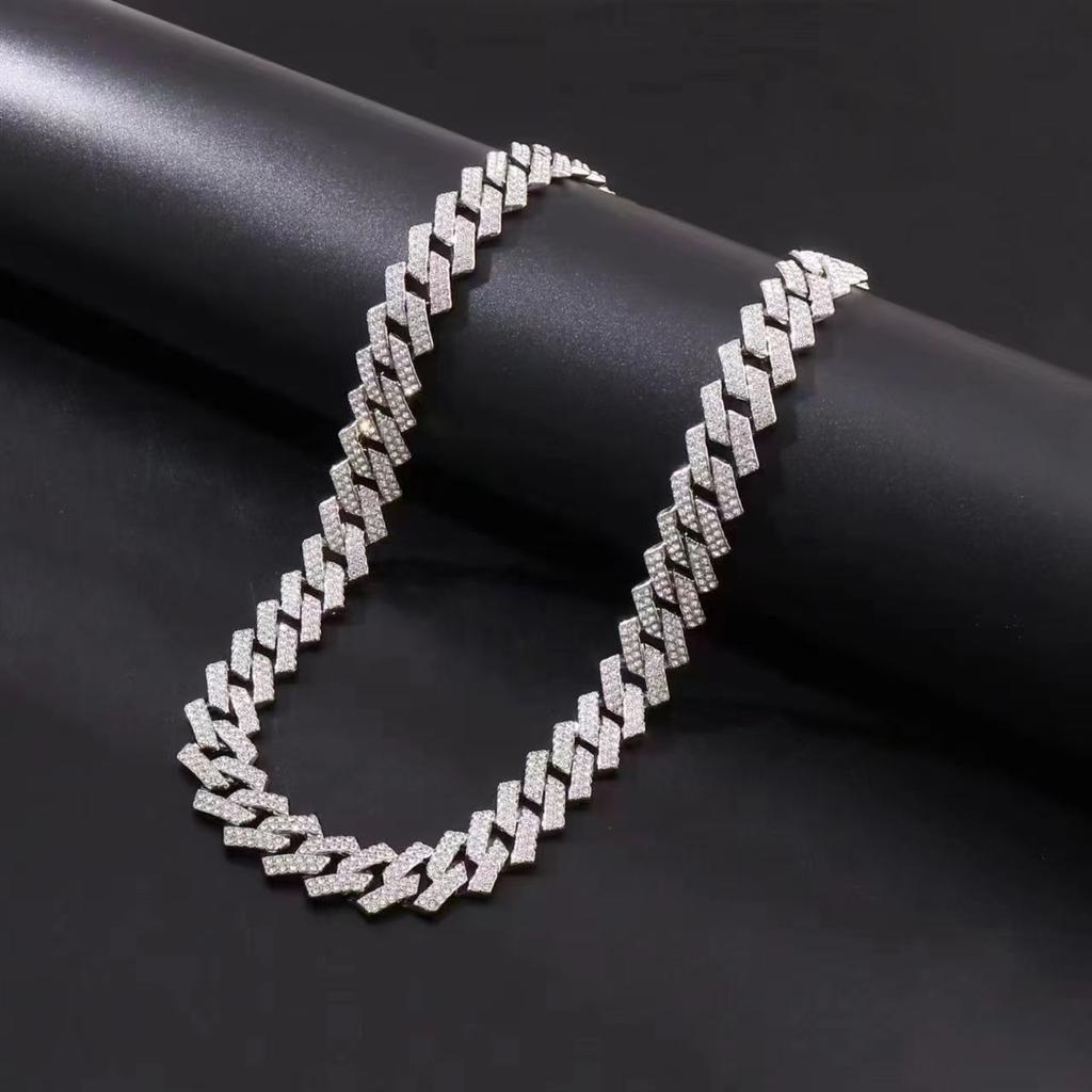 Legierung Voller Diamant 13mm Kubanische Kette Herren Heißer Verkauf Hip Hop Accessoires Schlüsselbein Kette Leichter Luxus Premium Schmuck