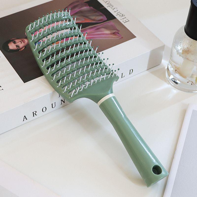 Curved Massage Comb with Fluffy Rollers for Long Hair