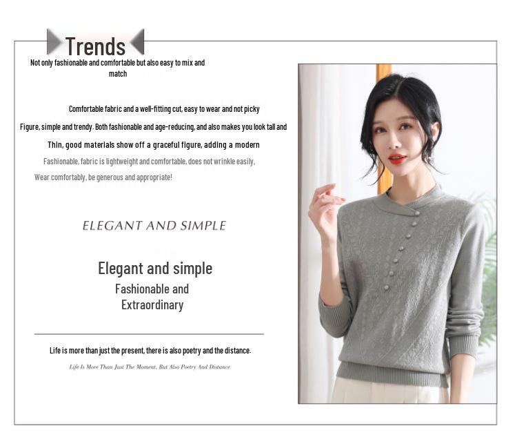 2024 Velvet-Enhanced Knit Sweater: Warm, Fashionable Round-Neck Chinese Style for Autumn/Winter