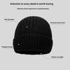 Wool Blend Beanie Hat with Button Strap Knitted Cap Ear Protection Outdoor Winter Warmth (OS)
