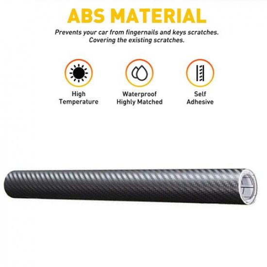 High Glossy 5D Fiber Carbon Black Vinyl Film Car Wrap DIY Decals 12 X60