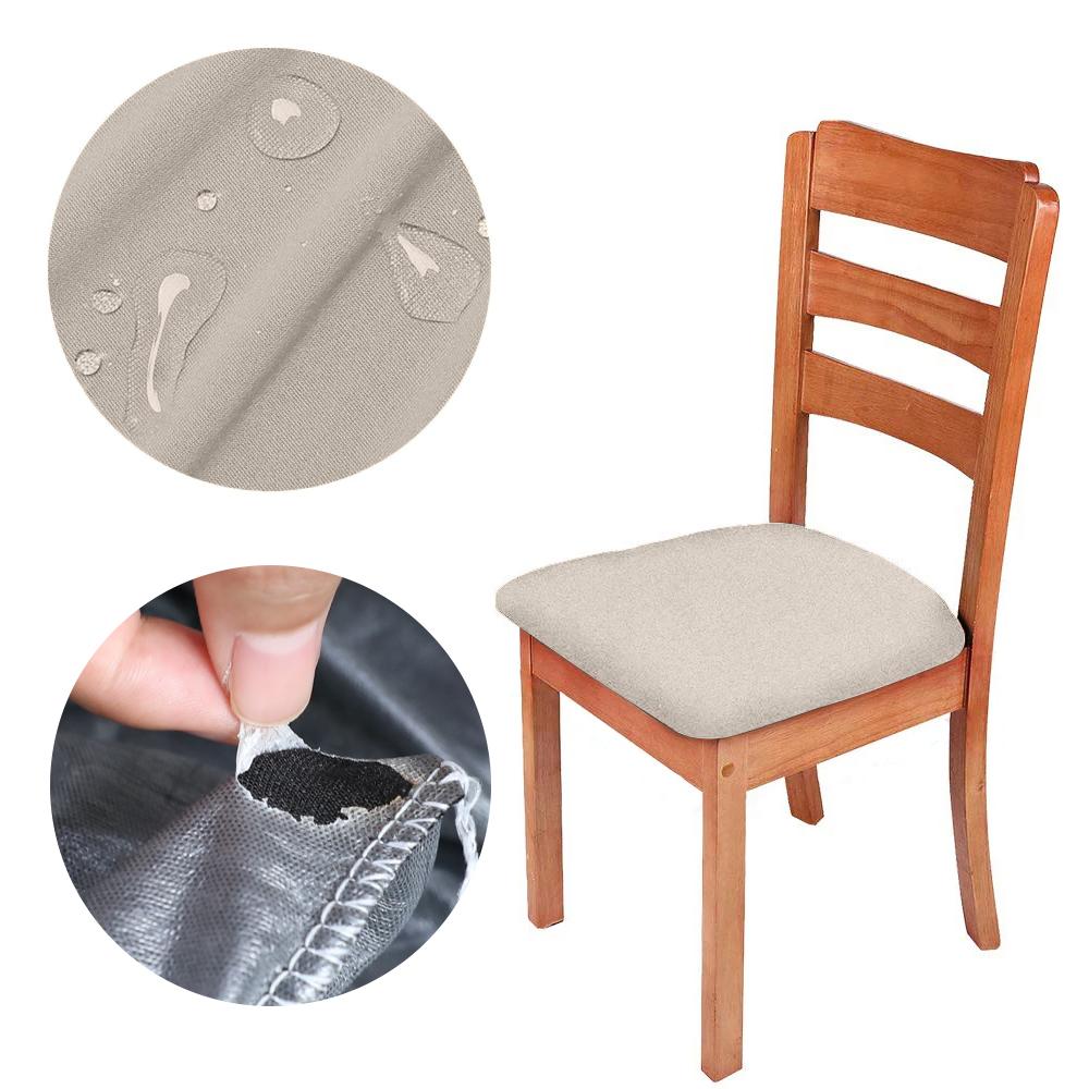 

1/2/4/6 шт. Новые водонепроницаемые чехлы для стульев, эластичные чехлы для сидений, моющиеся чехлы для подушек, однотонные для дома, столовой, отеля, свадьбы 1PC хаки