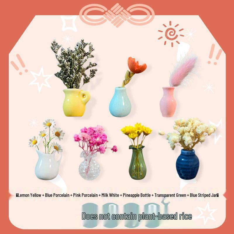 Handmade 3D Ceramic Vase Magnet for Hydroponic Plants & Flowers