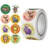 8-Design Pack of Economical 2.5cm Diameter Cartoon Animal Stickers for Party Decorations Teacher Rewards and Motivational Encouragement