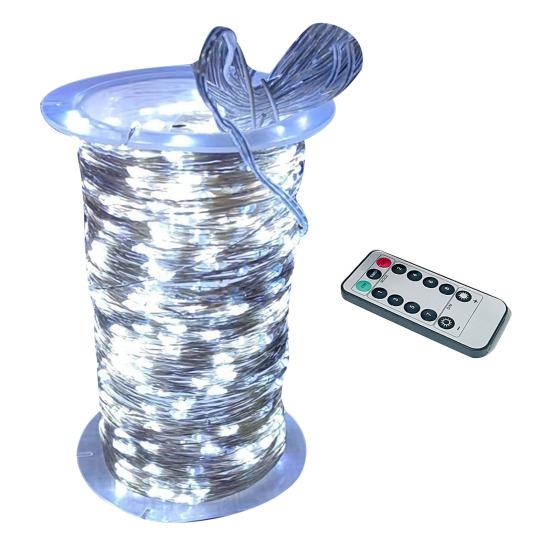 

Лампа з мідного дроту з 8 режимами освітлення Пульт дистанційного керування з м’яким світінням Водонепроникний зовнішній світлодіод 10M білий