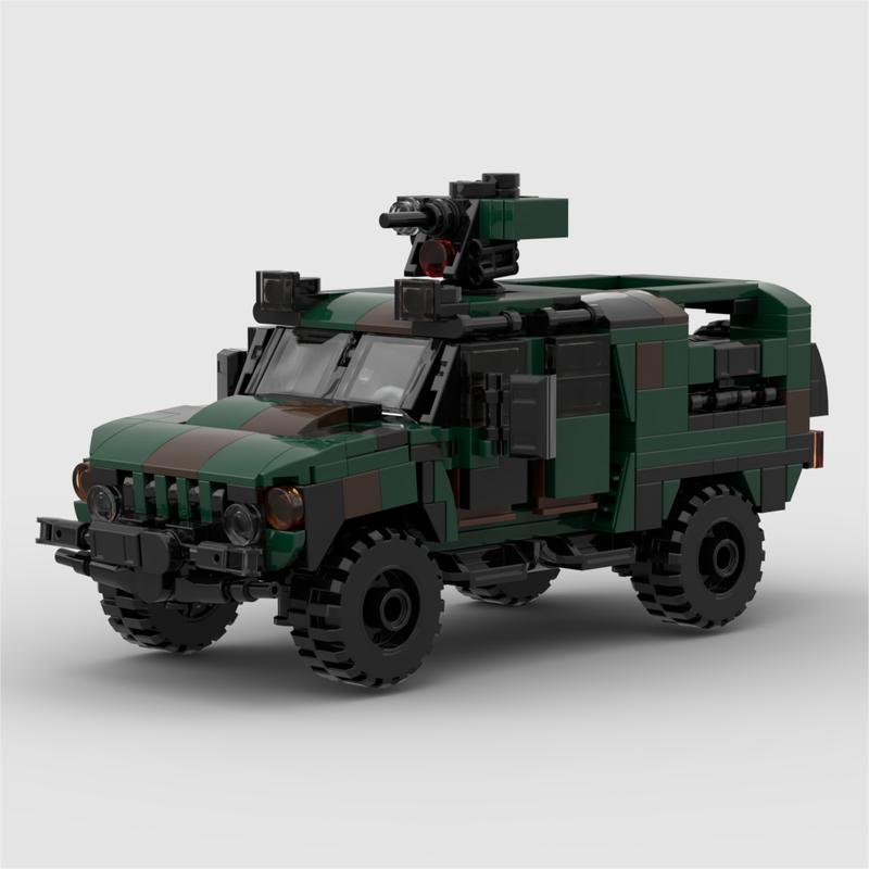 Collection Series International MXT-MV Armored Car Husky Building Blocks Assembly Bricks Army Combat Vehicles Model Display Toy