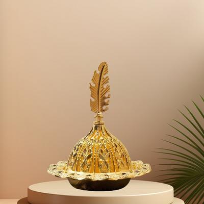 Creative Alloy Metal Incense Burner Retro Hollow Out Mini Censer Holder Star Moon Pattern Gold Incense Stove Muslim Ramadan