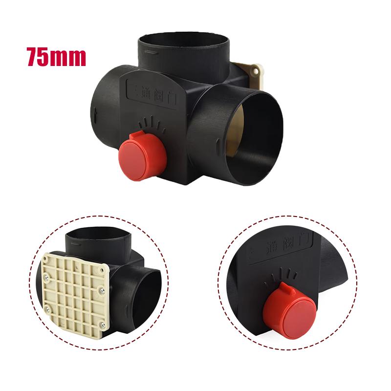 75MM/ 90MM/ 90MM TO 75MM Vavle Flap Adjustable Air Diesel Heater Vent Ducting T Branch Splitter Exhaust Pipe Joiner Connector