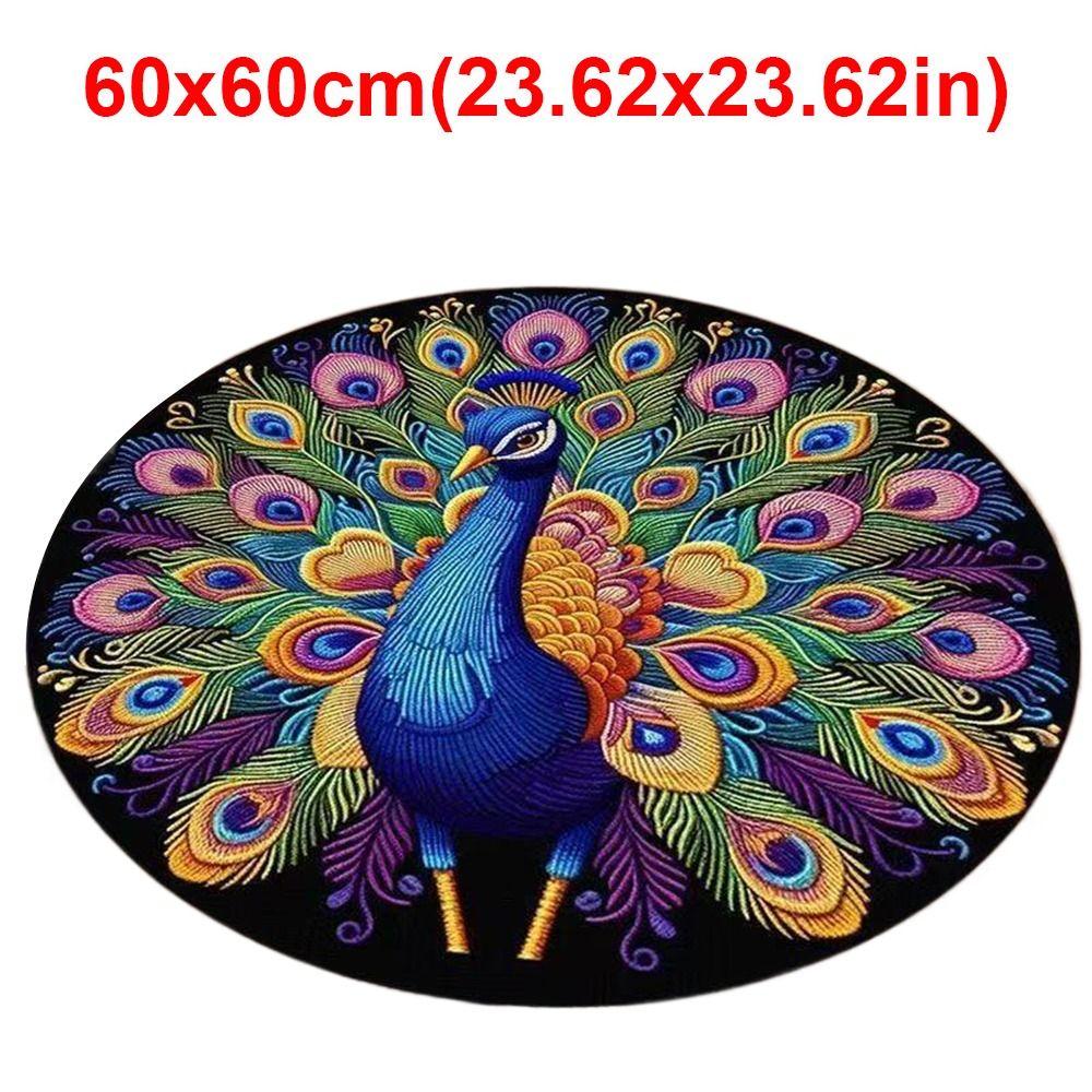 Non-slip Peacock Carpet Soft Door Gasket Durable Blanket  for Living Room Tea Table Bedside