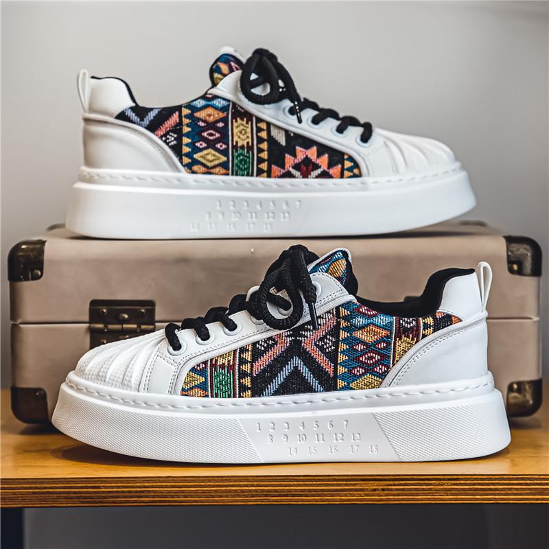 Summer Men's Shoes Breathable Shock-absorbing Sports Men's Casual Thick-soled White Shoes New Shell Toe Canvas Shoes