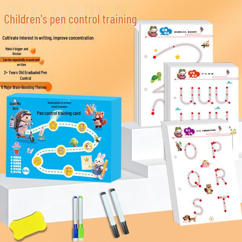Kindergarten Concentration Training Wipe & Write Puzzle Cards for Early Education