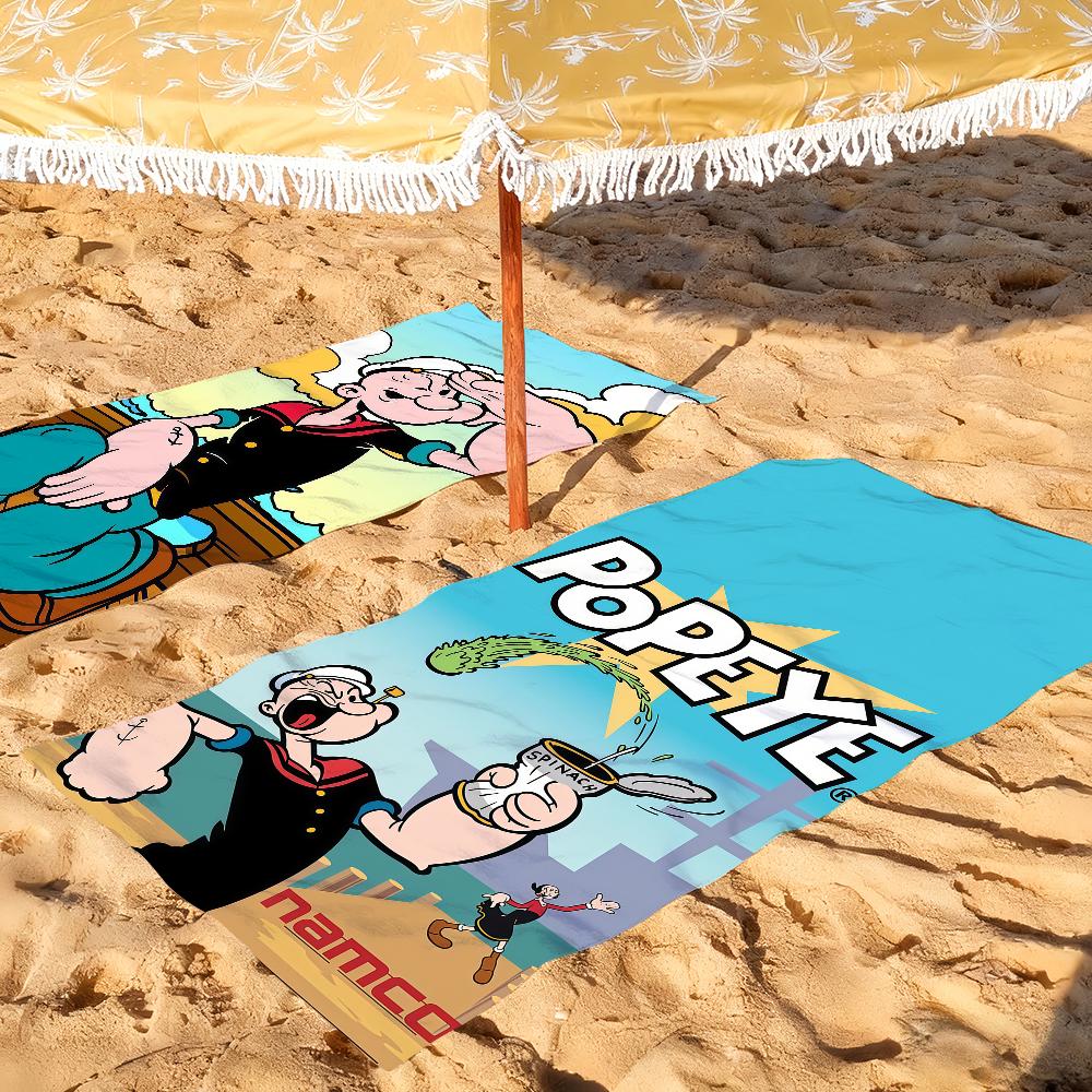 Cartoon Cute P-Popeye Beach Towel For Beaches Yoga Studios Gyms Hot Springs Swimming Pools And Picnics