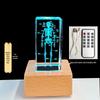 3D Carved Skeleton Brain Model Ornament - White Crystal Souvenir for Medical Students and Doctors