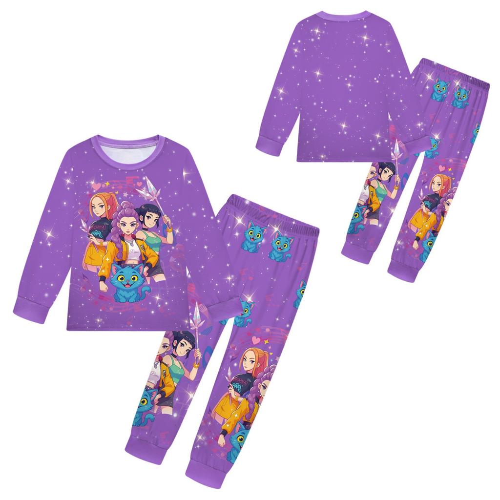 Children's Witch  Girls Printed Suit Long Sleeve Pants Suit