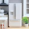 1:12 Mini Dollhouse Double Door Refrigerator Model in White/Silver/Gray