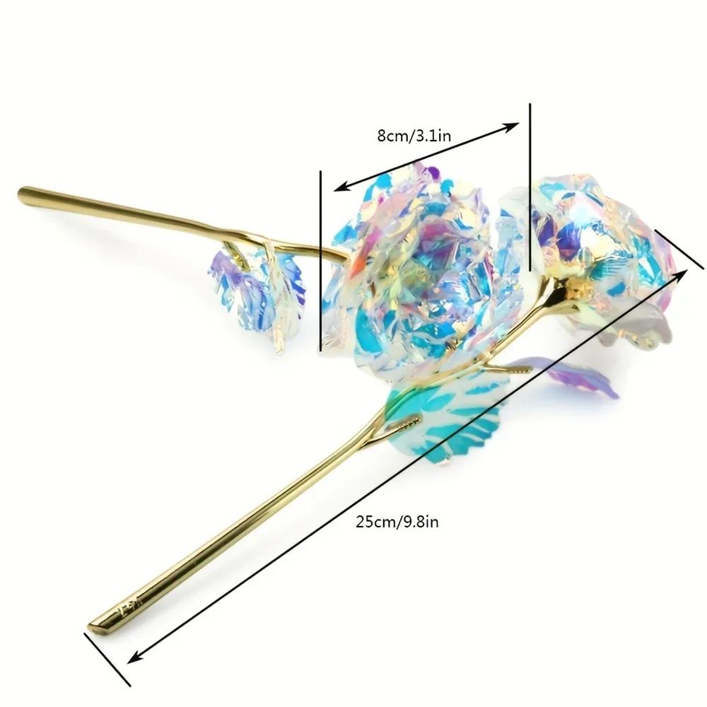 10PCS Valentine's Day Creative Gift Foil Plated Rose Gold Rose Lasts Forever Love Wedding Decor Lover Roses Creative Gift