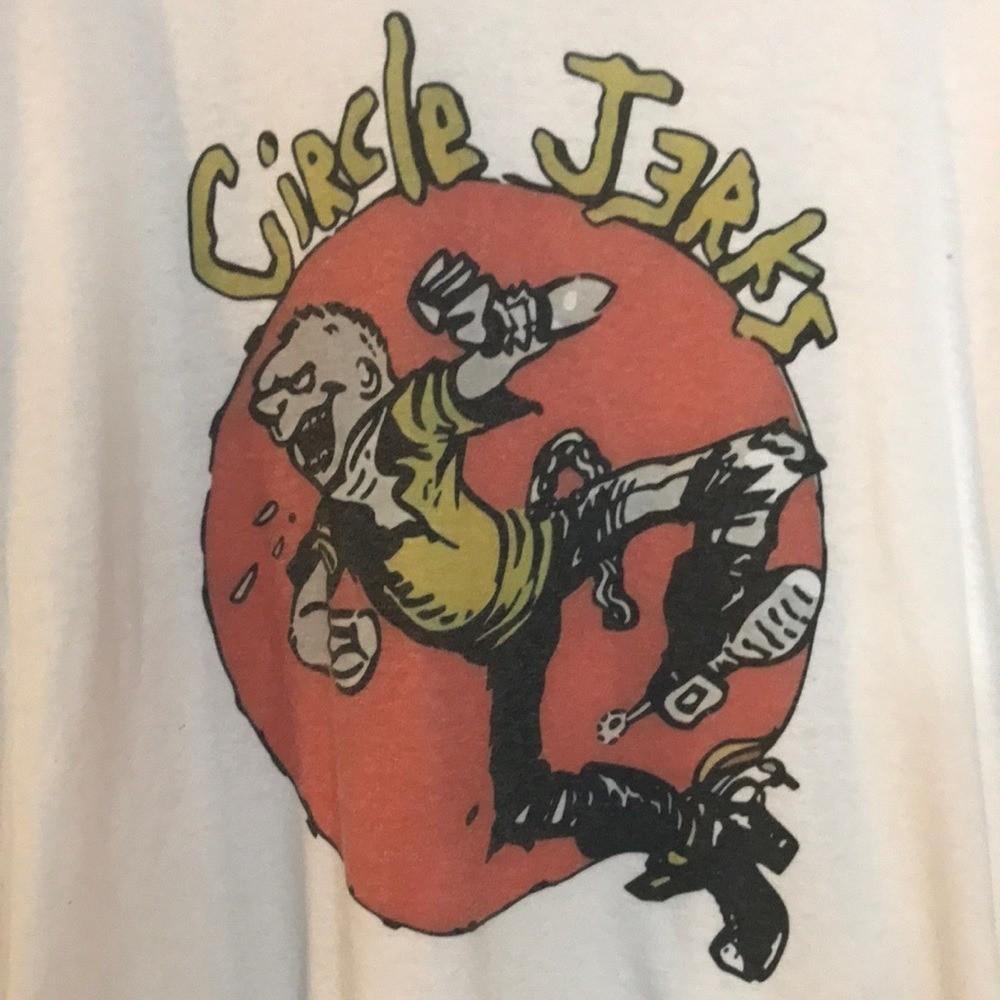 Circle Jerks Graphic White TShirt NWOT Unisex T-Shirt XL