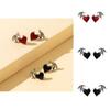 Wing Modern Alloy Heart Earrings For Women In Red And Black Summer 2022