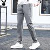 PLAYBOY Men's Ice Silk Loose Straight Casual Pants