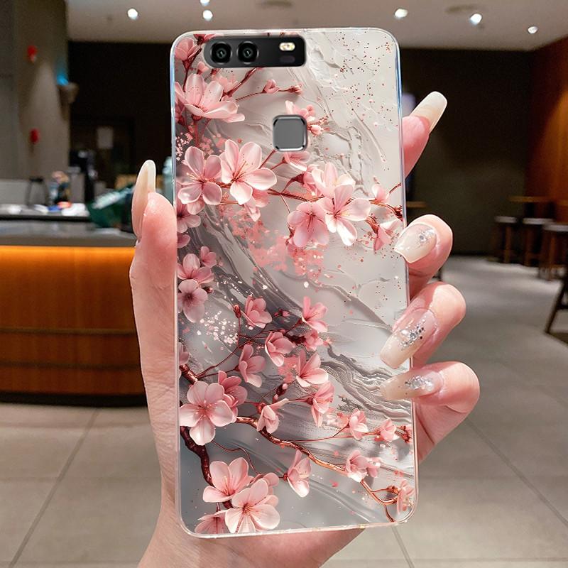 For Huawei P9 EVA-L29 L09 Case Huawei P9 Plus VIE-L29 L09 Cover Clear Luxury Fashion Butterfly Flowers Soft Silicone Phone Case