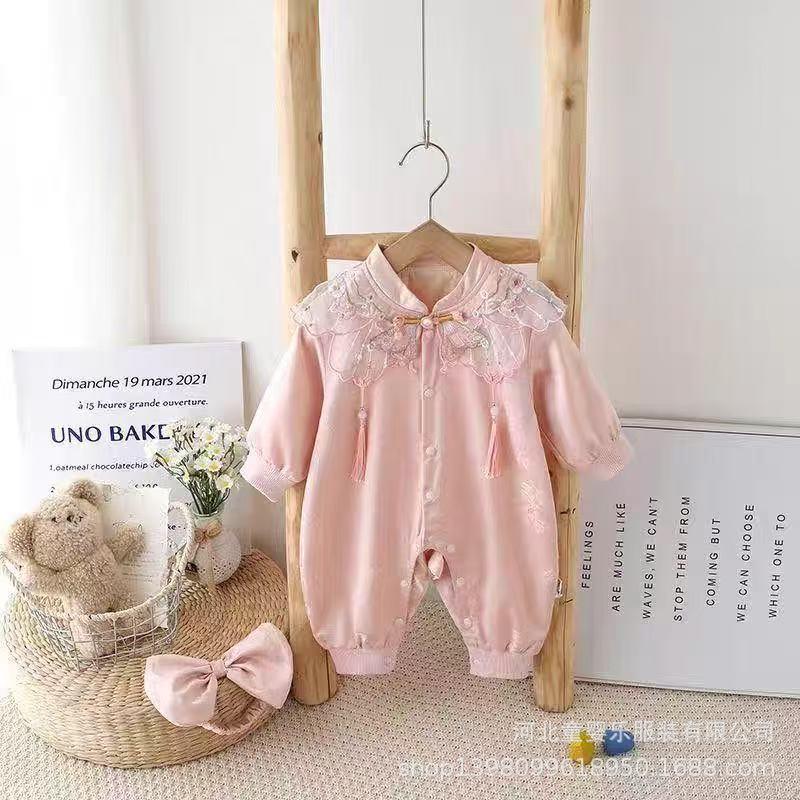 

Комбинезон с длинным рукавом для младенцев и малышей в китайском стиле: Костюм для ползания для девочки на весну и осень 90 cm