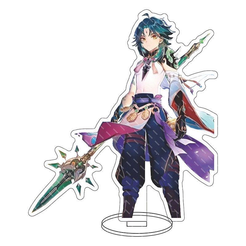 Barbatos Genshin Impact Keqing Barbara Acrylic Figure Stand Decoration Display